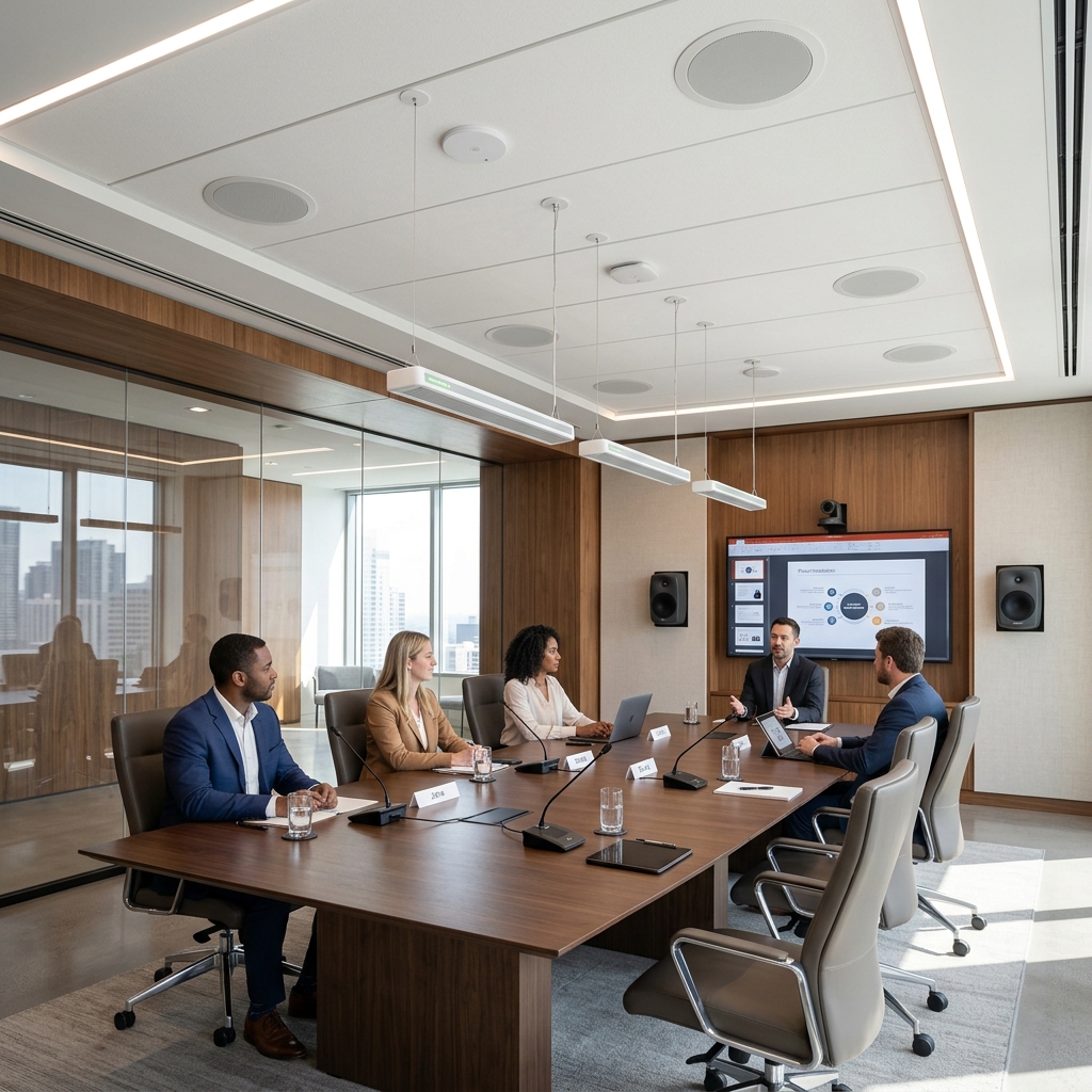 Professional AV equipment installed in a modern environment