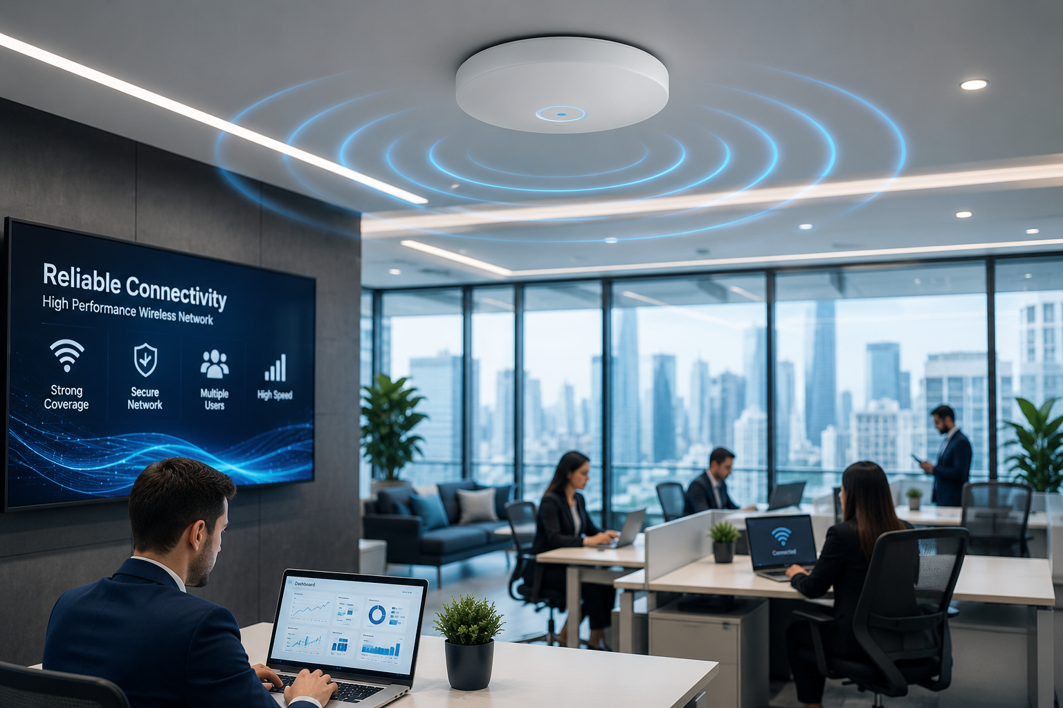 Modern UAE corporate office with high-performance wireless networking